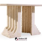 Carlo Scarpa Style Mid Century Italian Travertine Table