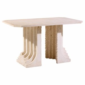 Carlo Scarpa Style Mid Century Italian Travertine Table