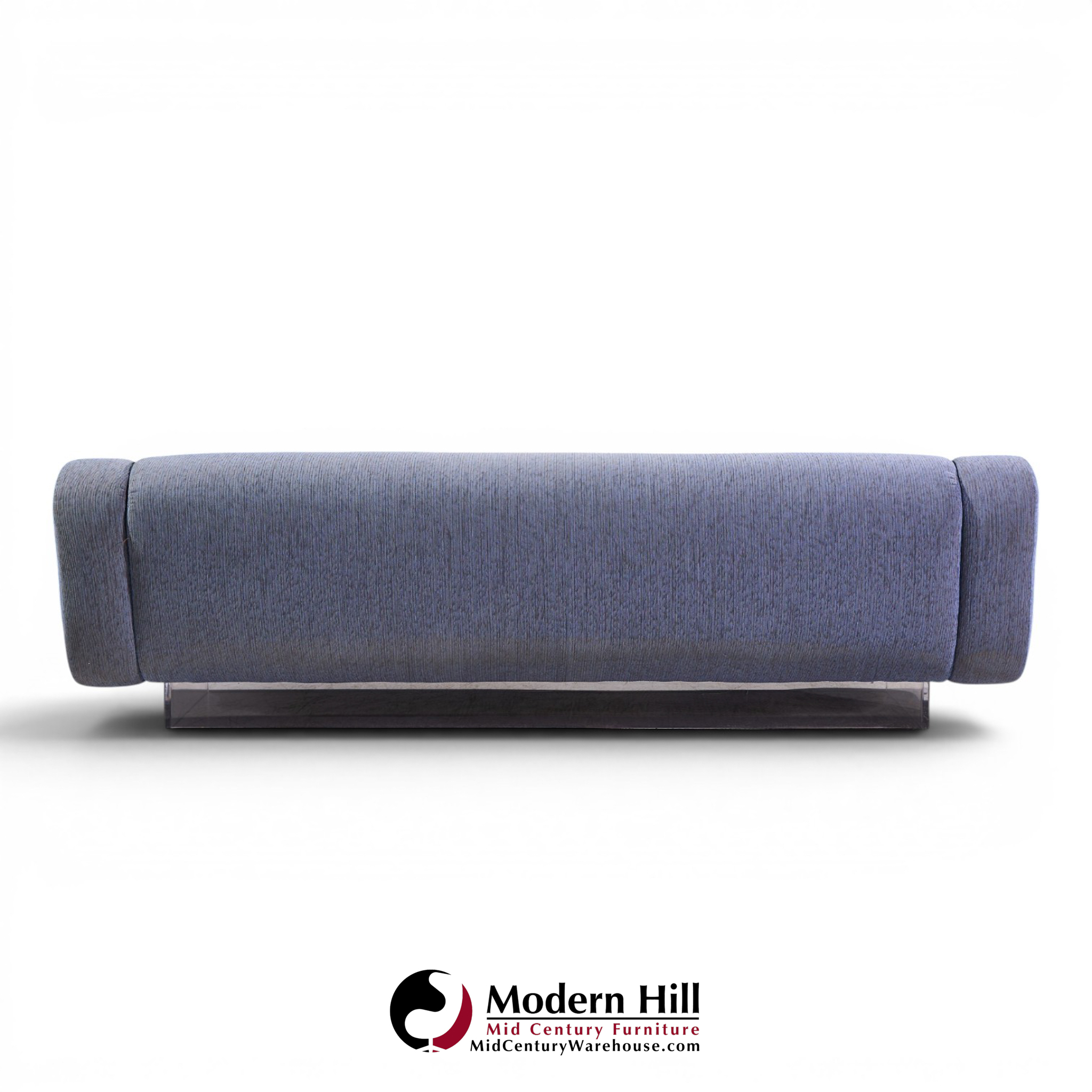 charles hollis jones mid century waterfall bear lucite base sofa