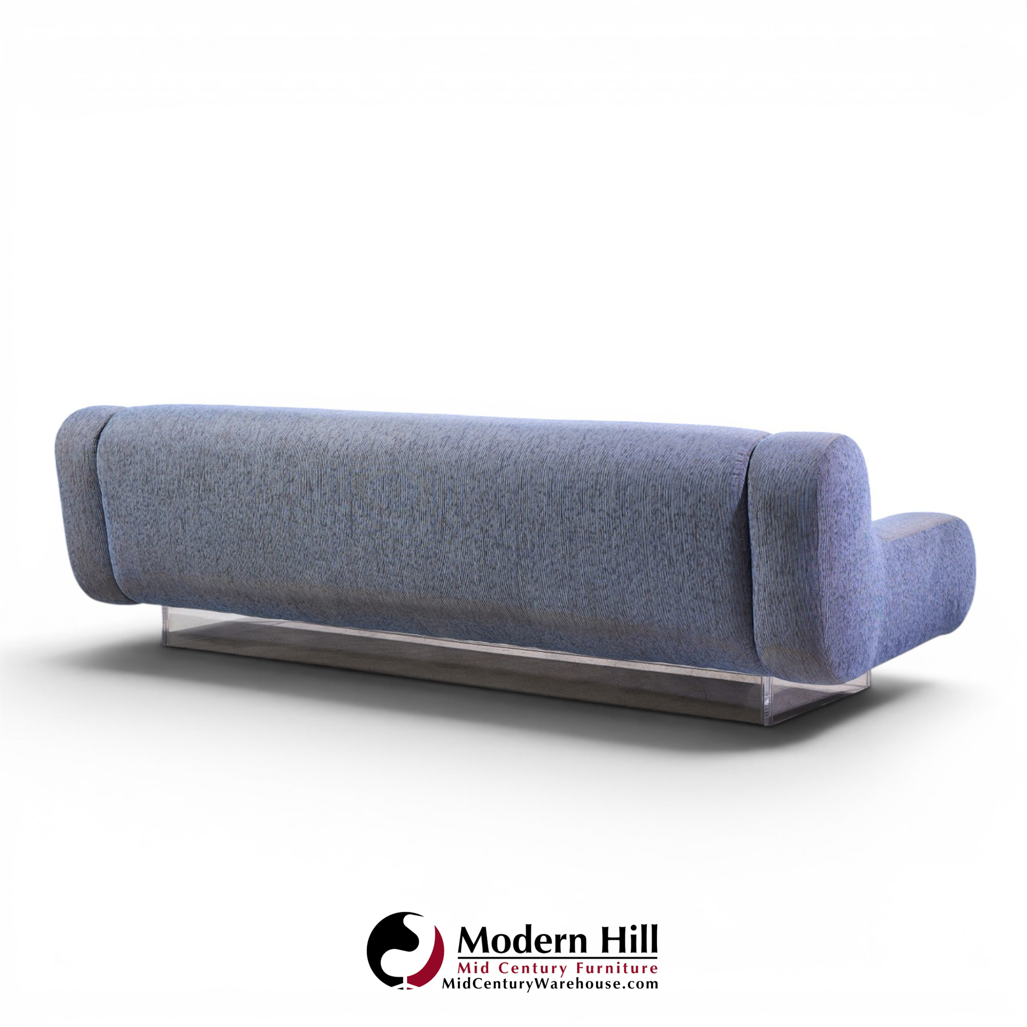 charles hollis jones mid century waterfall bear lucite base sofa