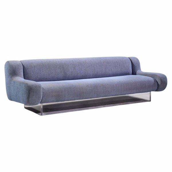 charles hollis jones mid century waterfall bear lucite base sofa