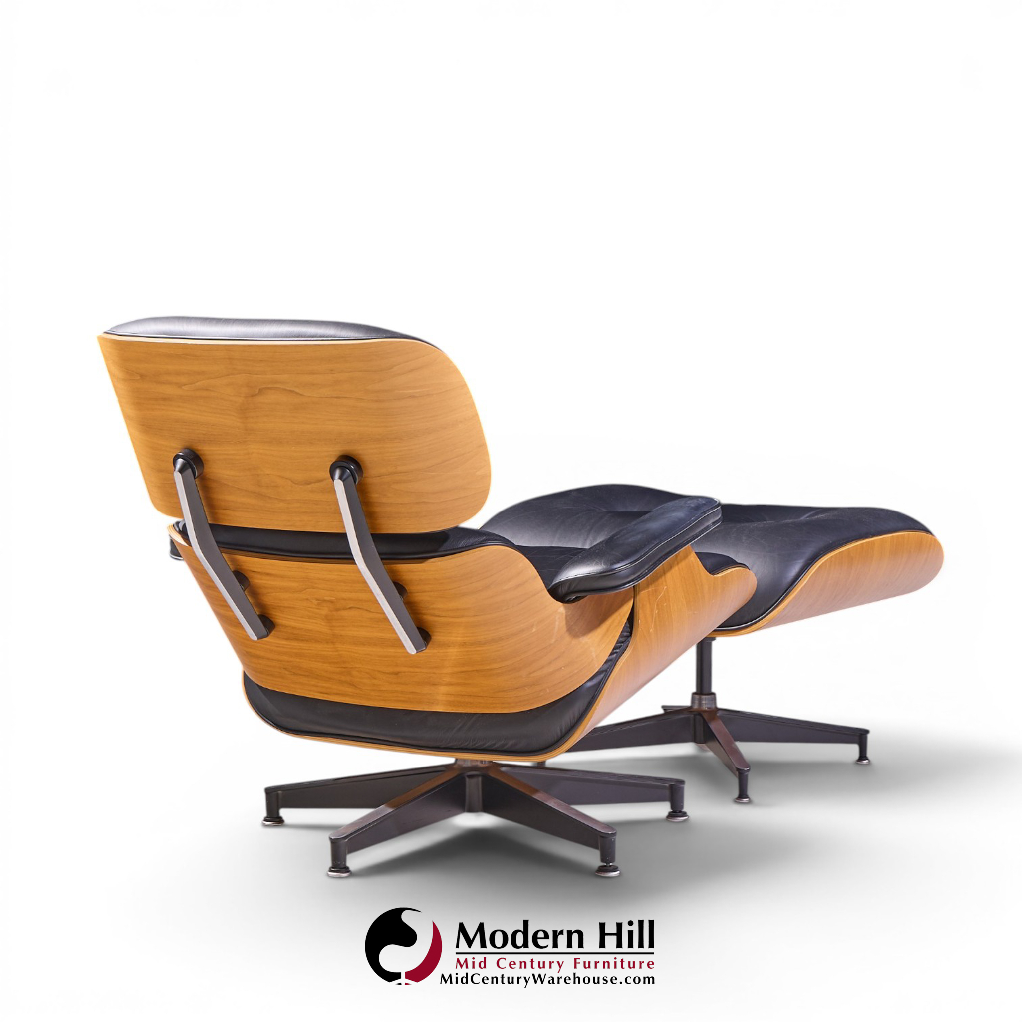 Charles and Ray Eames for Herman Miller Mid Century Eames Walnut Lounge Chair with Ottoman