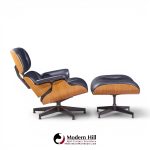 Charles and Ray Eames for Herman Miller Mid Century Eames Walnut Lounge Chairs - Pair with Ottoman