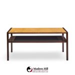 Edward Wormley for Dunbar Mid Century 2-tier Burlwood and Mahogany Coffee Table | Mid Century Modern Furniture - Mid Century Furniture Chicago Edward Wormley for Dunbar Mid Century 2-tier Burlwood and Mahogany Coffee Table