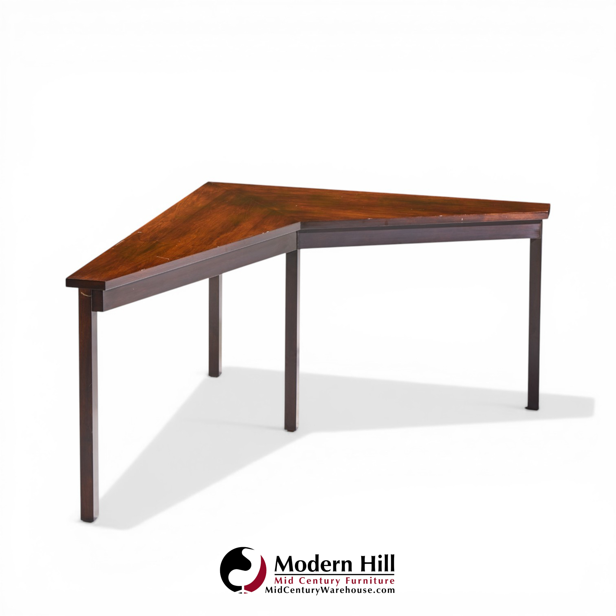 Edward Wormley for Dunbar Mid Century Mahogany Janus Sofa Corner Table