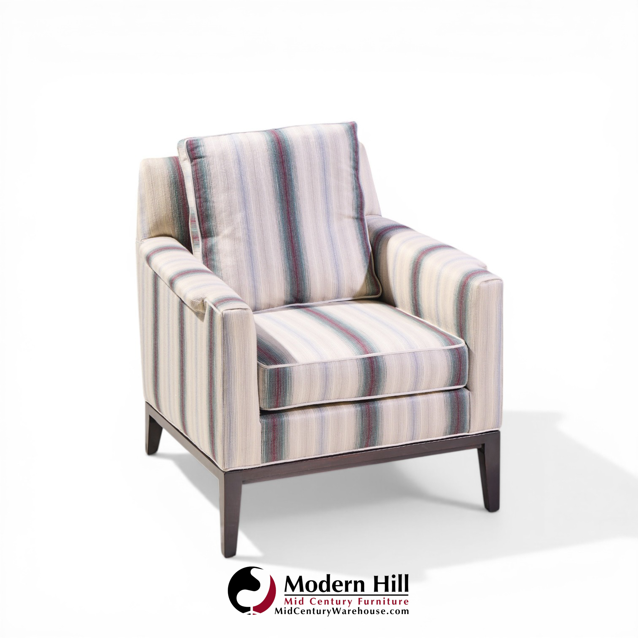 Edward Wormley for Dunbar Mid Century Mahogany Lounge Chairs - Pair