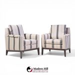 Edward Wormley for Dunbar Mid Century Mahogany Lounge Chairs - Pair