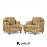 Edward Wormley for Dunbar Mid Century Mahogany Lounge Chairs - Pair