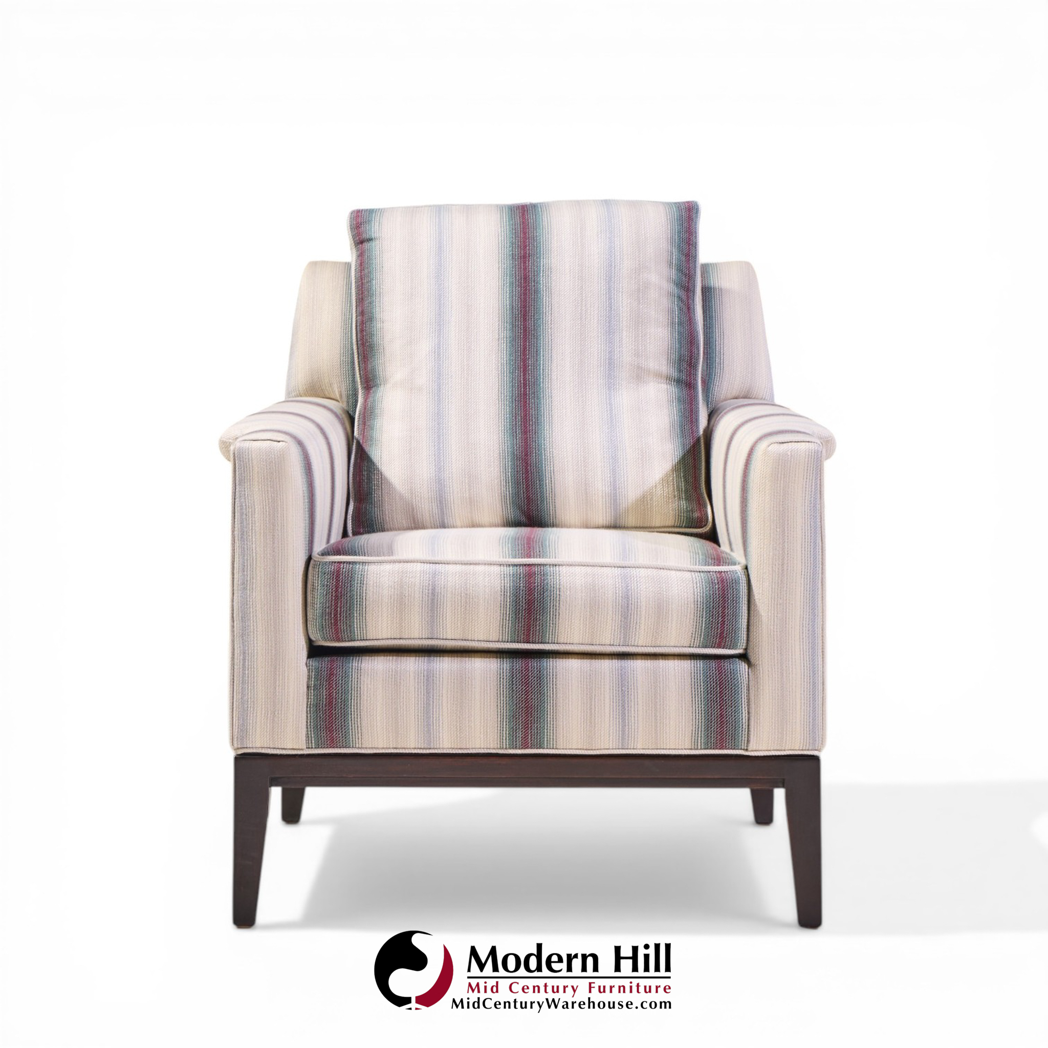 Edward Wormley for Dunbar Mid Century Mahogany Lounge Chairs - Pair