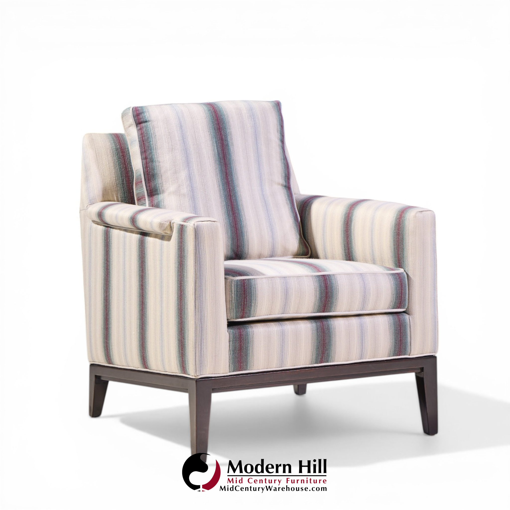 Edward Wormley for Dunbar Mid Century Mahogany Lounge Chairs - Pair