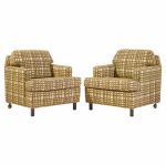 Edward Wormley for Dunbar Mid Century Mahogany Lounge Chairs - Pair