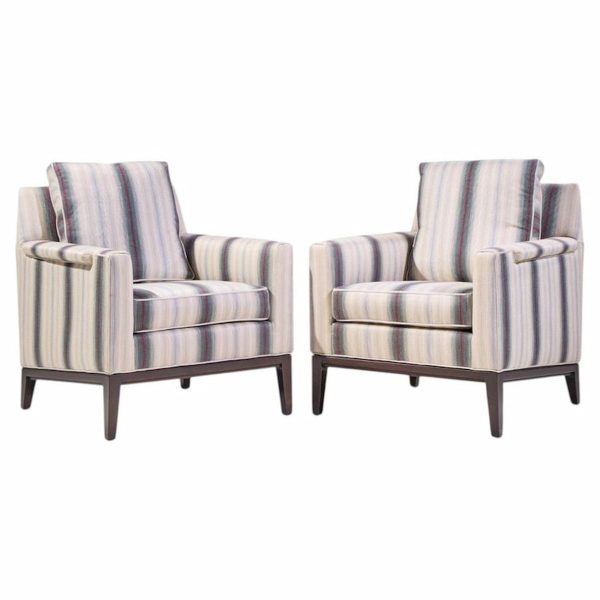 Edward Wormley for Dunbar Mid Century Mahogany Lounge Chairs - Pair