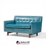 edward wormley for dunbar mid century mahogany loveseat settee sofa
