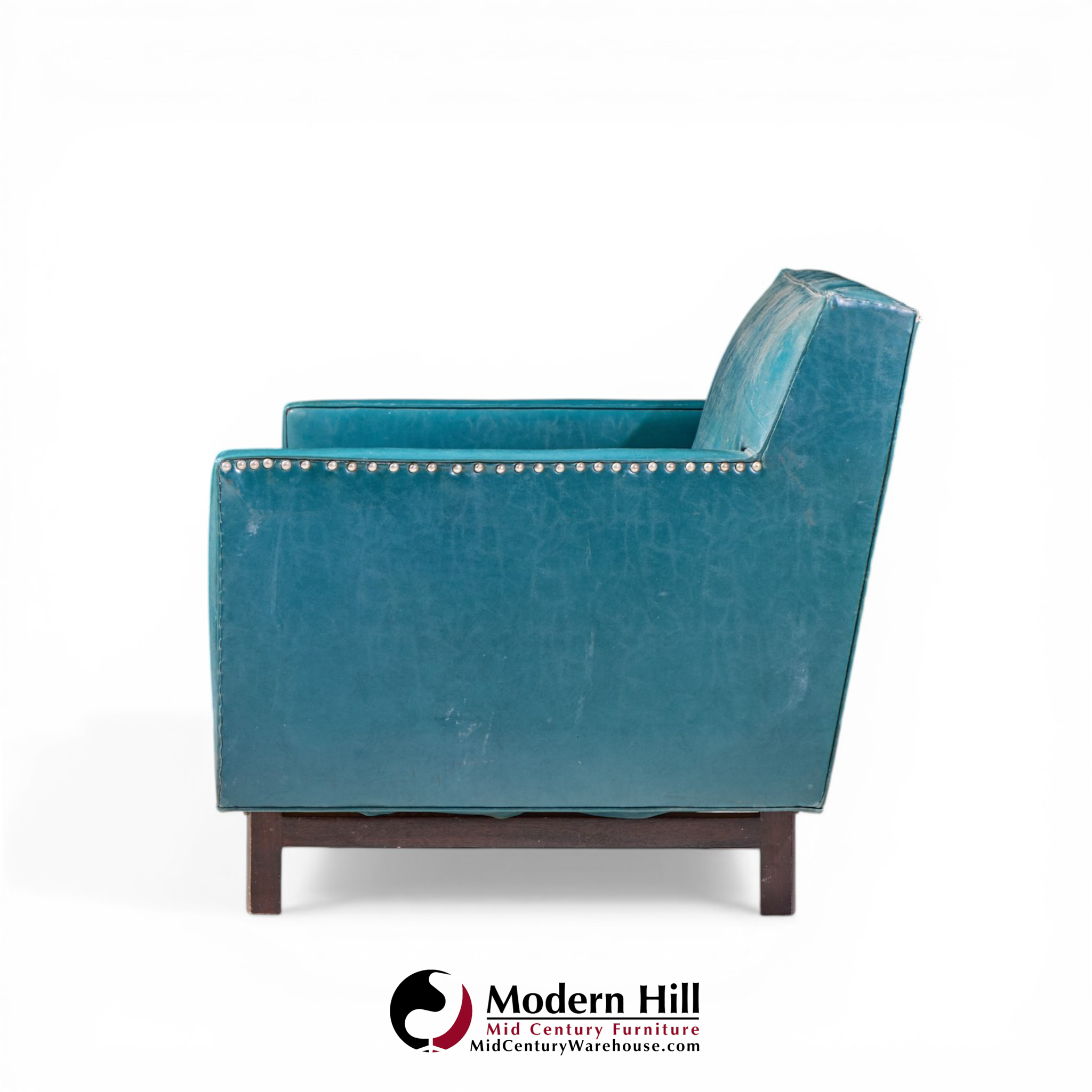 edward wormley for dunbar mid century mahogany loveseat settee sofa