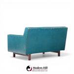 edward wormley for dunbar mid century mahogany loveseat settee sofa