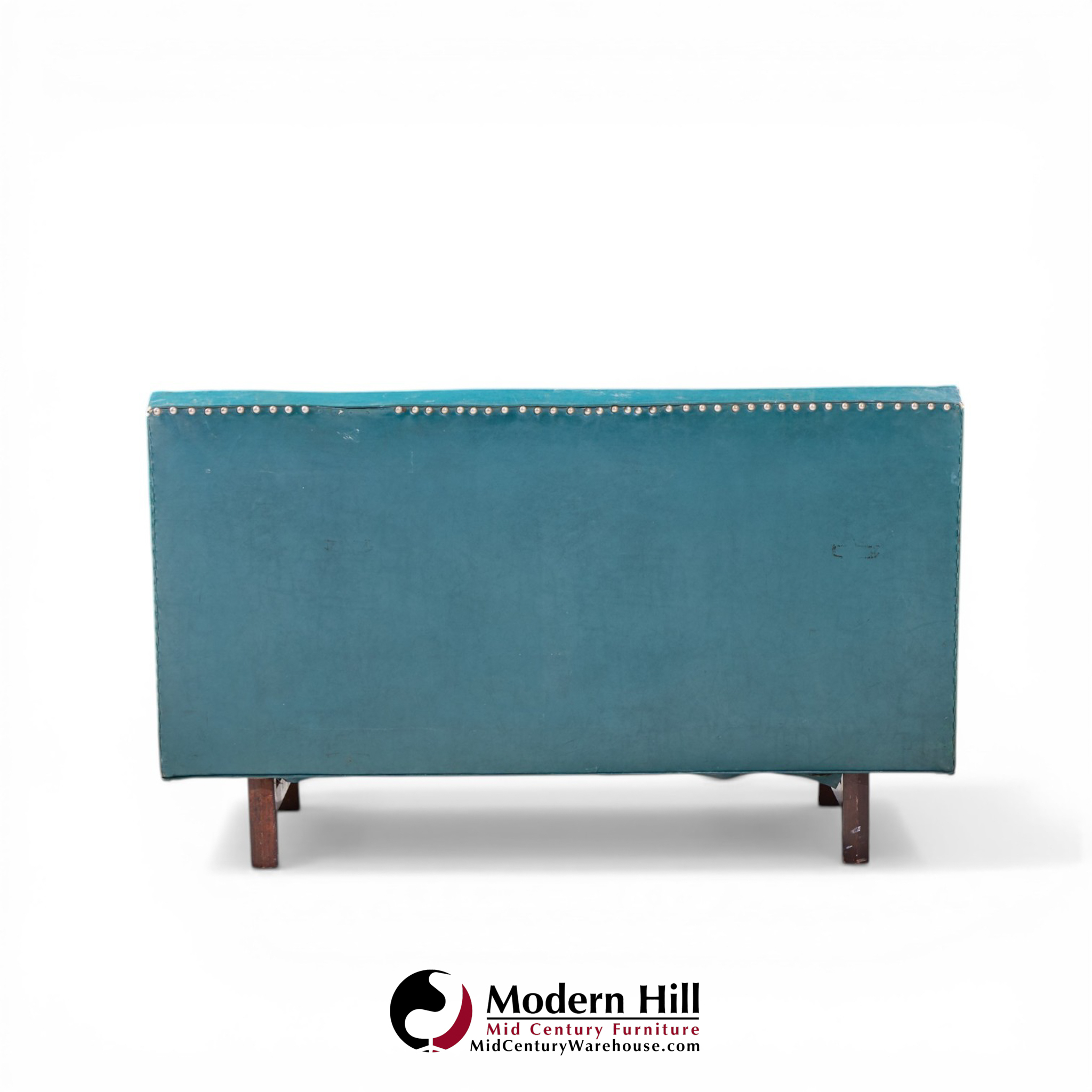 edward wormley for dunbar mid century mahogany loveseat settee sofa