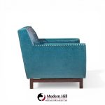 edward wormley for dunbar mid century mahogany loveseat settee sofa