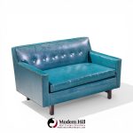 edward wormley for dunbar mid century mahogany loveseat settee sofa
