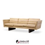 Edward Wormley for Dunbar Model 5485a Mid Century Mahogany Angle Arm Sofa