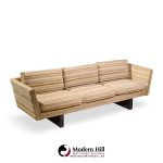 Edward Wormley for Dunbar Model 5485a Mid Century Mahogany Angle Arm Sofa