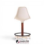 Eero Saarinen Style Burke Mid Century Walnut and Fiberglass Barstools - Set of 4