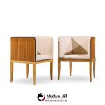 eliel saarinen for arkitektura saarinen house mid century maple arm lounge chairs - pair