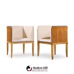 eliel saarinen for arkitektura saarinen house mid century maple arm lounge chairs - pair