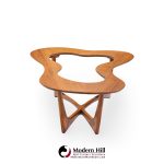 Enro Fabry Mid Century Walnut and Glass Biomorphic Coffee Table