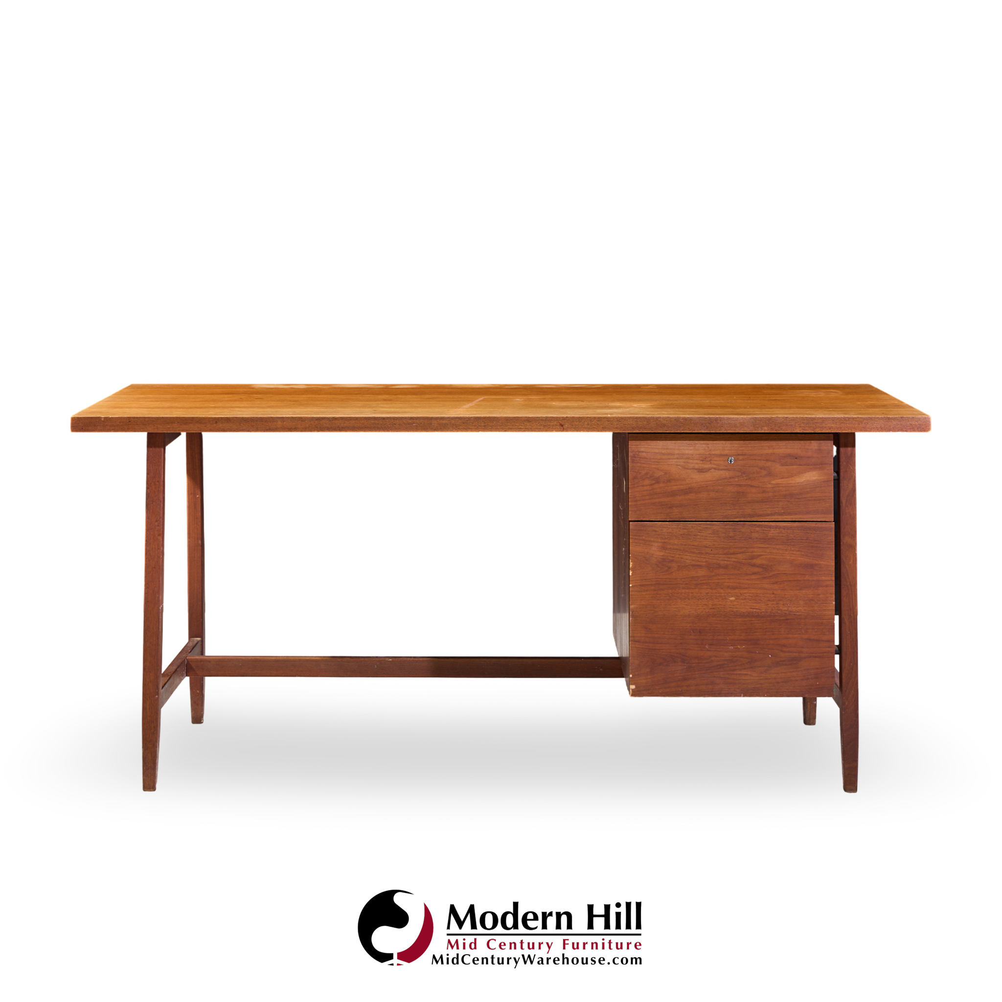 Florence Knoll Mid Century Walnut Executive Desk
