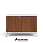 Florence Knoll Mid Century Walnut and Marble Credenza