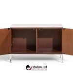 Florence Knoll Mid Century Walnut and Marble Credenza