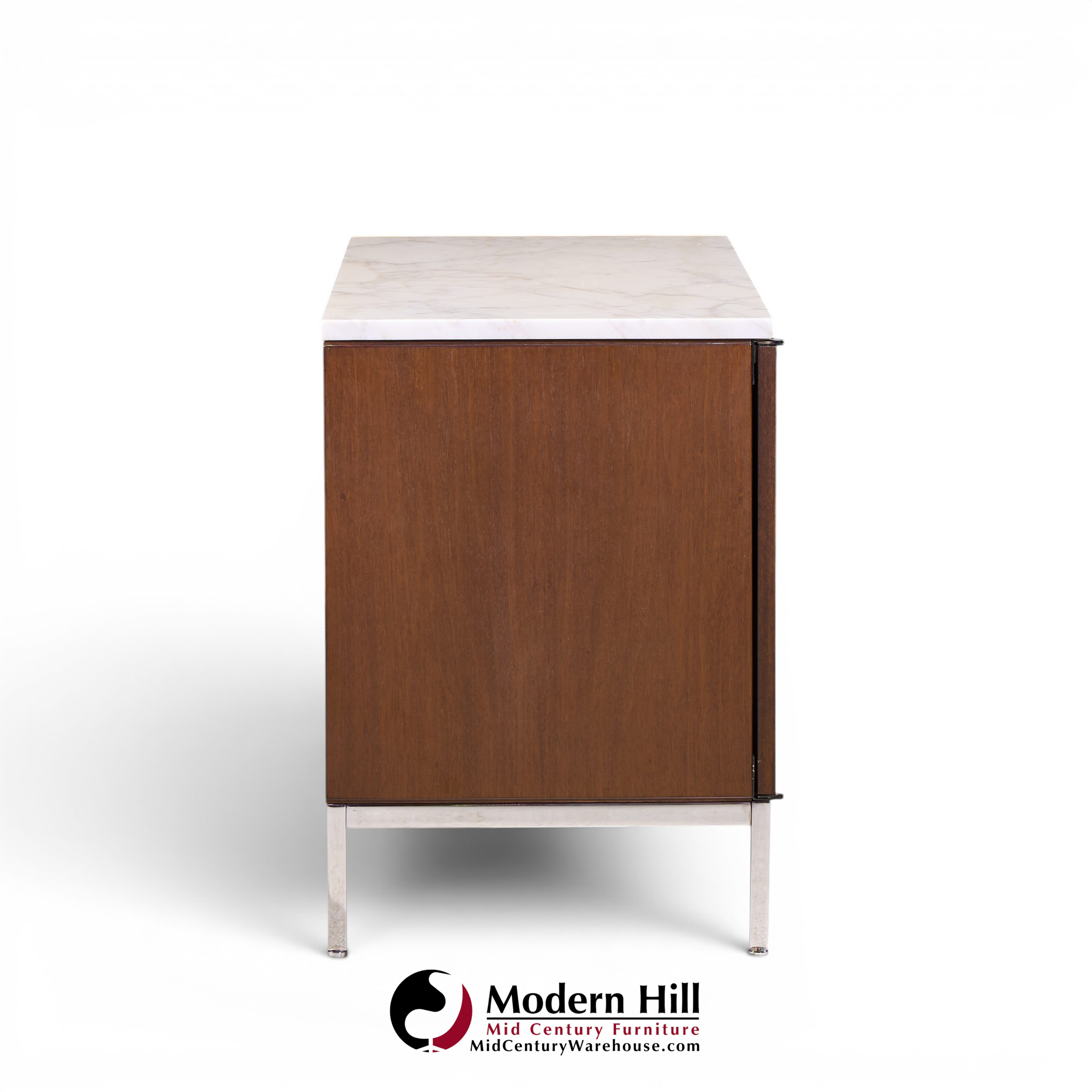 Florence Knoll Mid Century Walnut and Marble Credenza