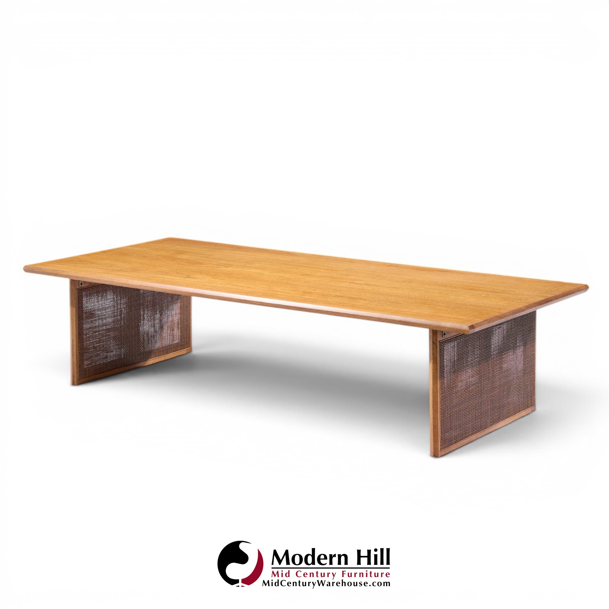 Founders Mid Century Walnut and Cane Coffee Table