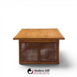 Founders Mid Century Walnut and Cane Coffee Table