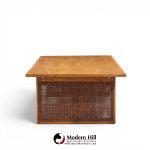 Founders Mid Century Walnut and Cane Coffee Table