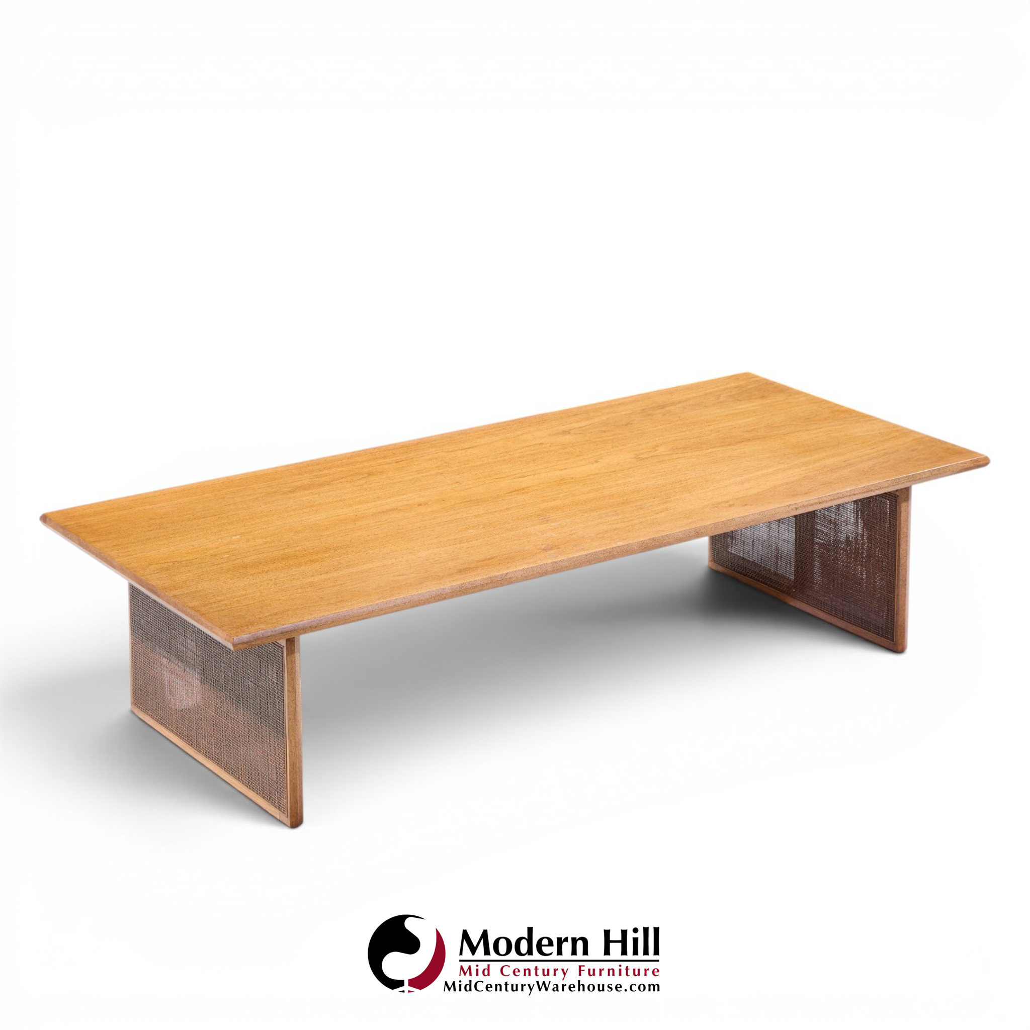 Founders Mid Century Walnut and Cane Coffee Table