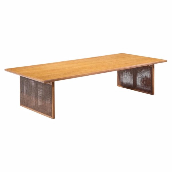 Founders Mid Century Walnut and Cane Coffee Table