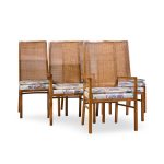 Founders Style Mid Century Oak and Cane Dining Chairs - Set of 6