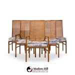 Founders Style Mid Century Oak and Cane Dining Chairs - Set of 6