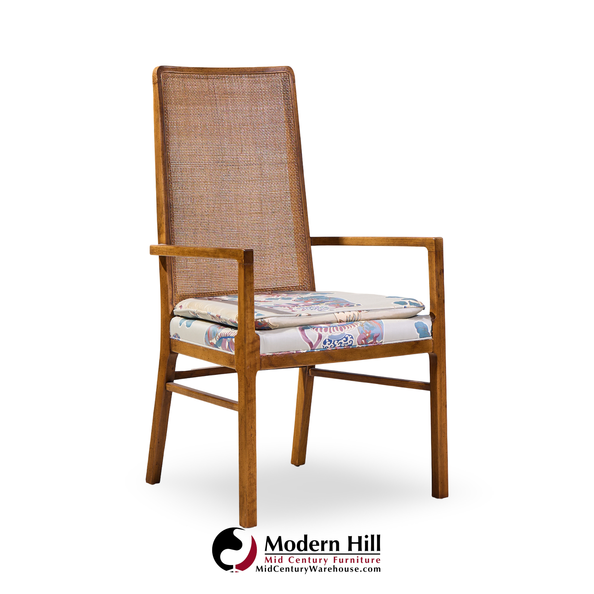 Founders Style Mid Century Oak and Cane Dining Chairs - Set of 6