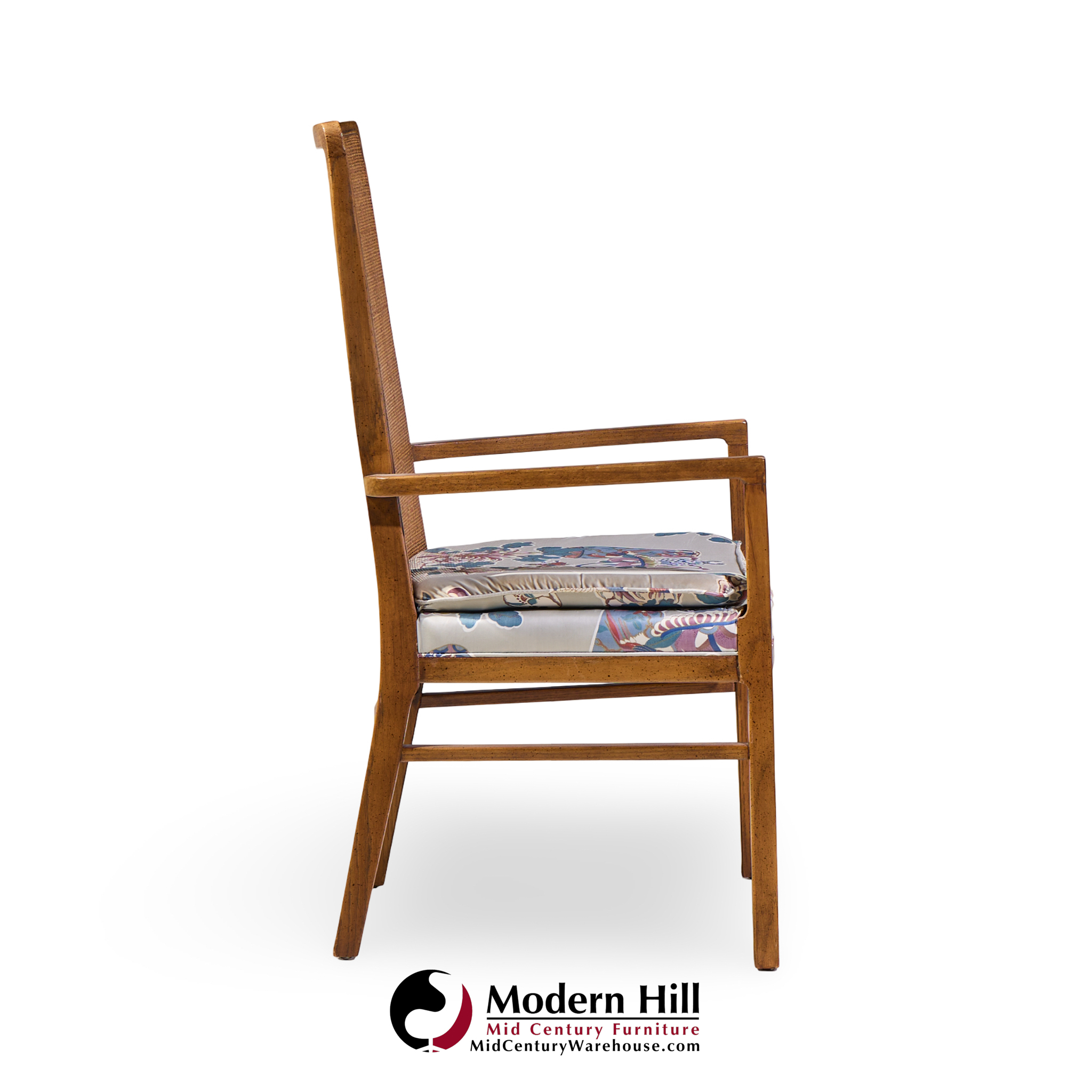 Founders Style Mid Century Oak and Cane Dining Chairs - Set of 6