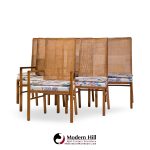 Founders Style Mid Century Oak and Cane Dining Chairs - Set of 6
