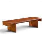 frank lloyd wright taliesin mid century carved mahogany bench coffee table