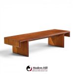 frank lloyd wright taliesin mid century carved mahogany bench coffee table