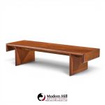frank lloyd wright taliesin mid century carved mahogany bench coffee table