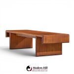 frank lloyd wright taliesin mid century carved mahogany bench coffee table