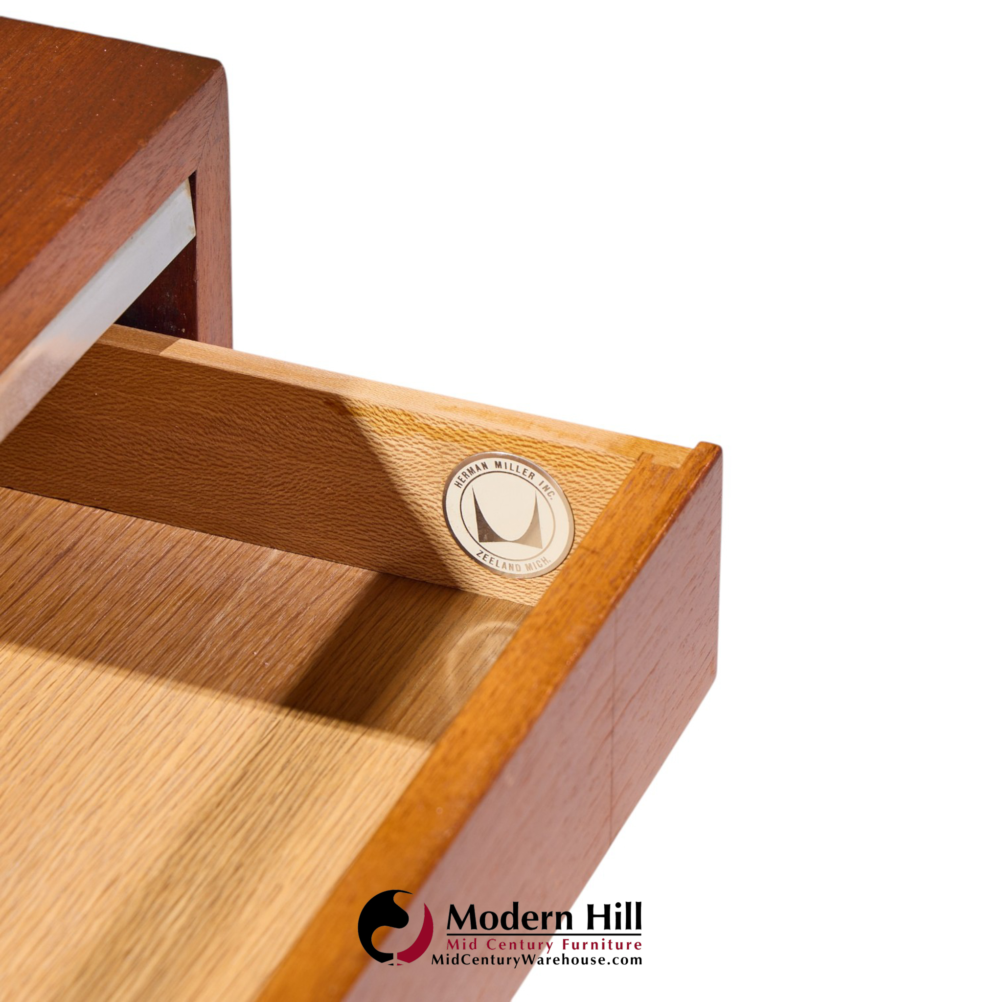 george nelson for herman miller 8000 series mid century walnut sliding door credenza