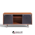 george nelson for herman miller 8000 series mid century walnut sliding door credenza