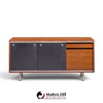 george nelson for herman miller 8000 series mid century walnut sliding door credenza