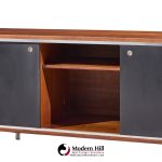george nelson for herman miller 8000 series mid century walnut sliding door credenza